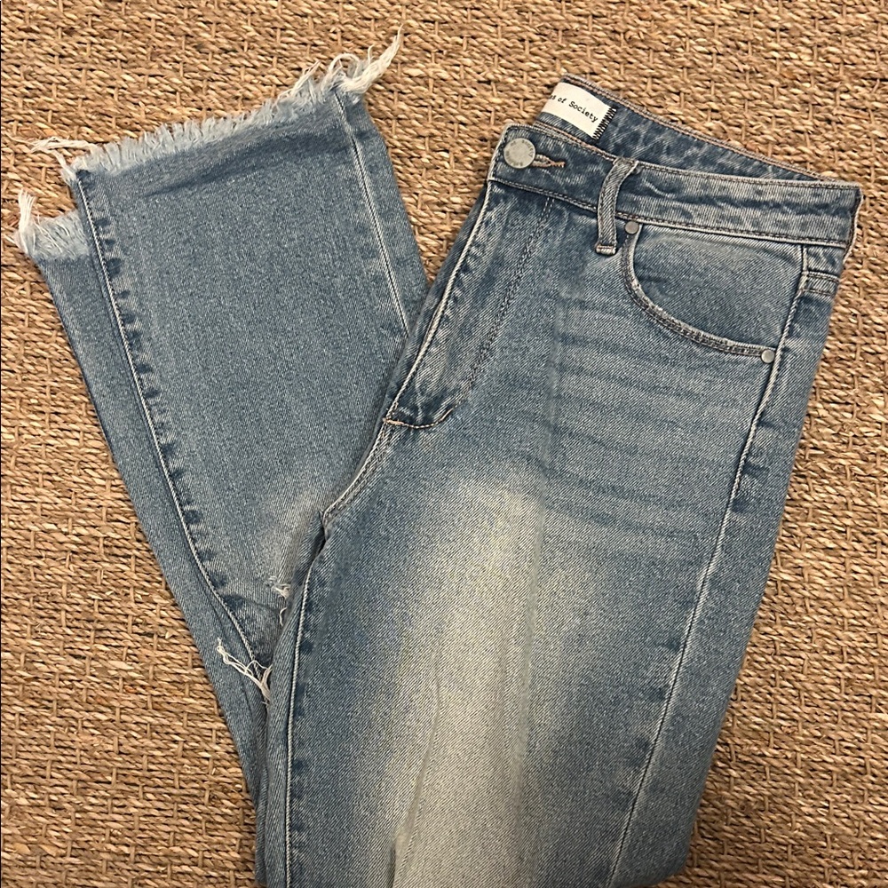 Articles Of Society Light Blue Frayed Hem Jeans